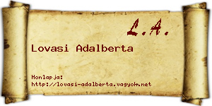 Lovasi Adalberta névjegykártya